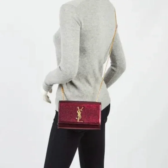 Saint Laurent Monogram Logo Kate Glitter Patent Leather
Crossbody Chain Bag - Picture 11 of 12